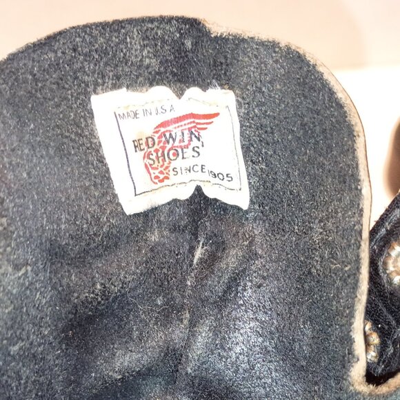 Vintage RED WING Boots Men 9D Black Leather Lace-up Logger Max 24193 Moto Grunge - Picture 10 of 15